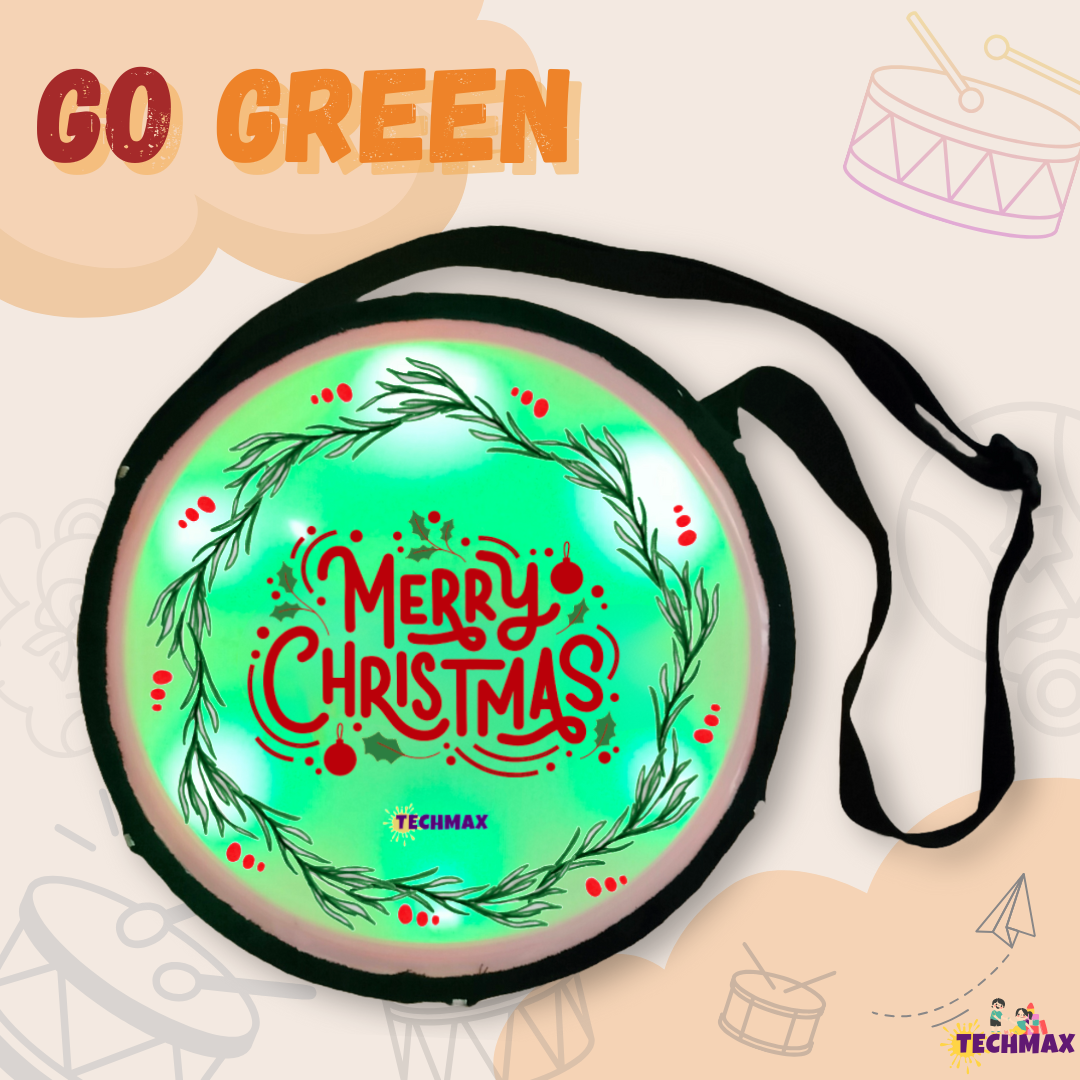 9Inch - Orange - Plastic - Christmas Lighting Drum - Sensor Based - Single Side