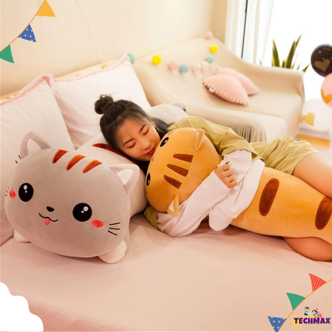 BROWN LONG CAT PILLOW