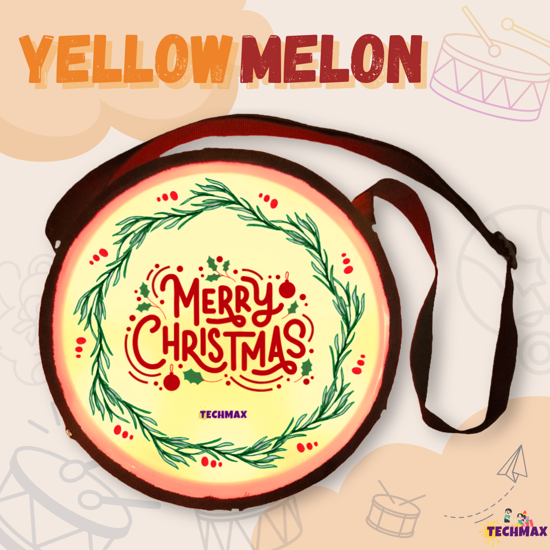 9Inch - Orange - Plastic - Christmas Lighting Drum - Sensor Based - Single Side
