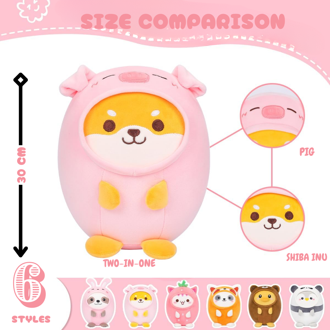 Shiba Inu Pig Two In One Plushie