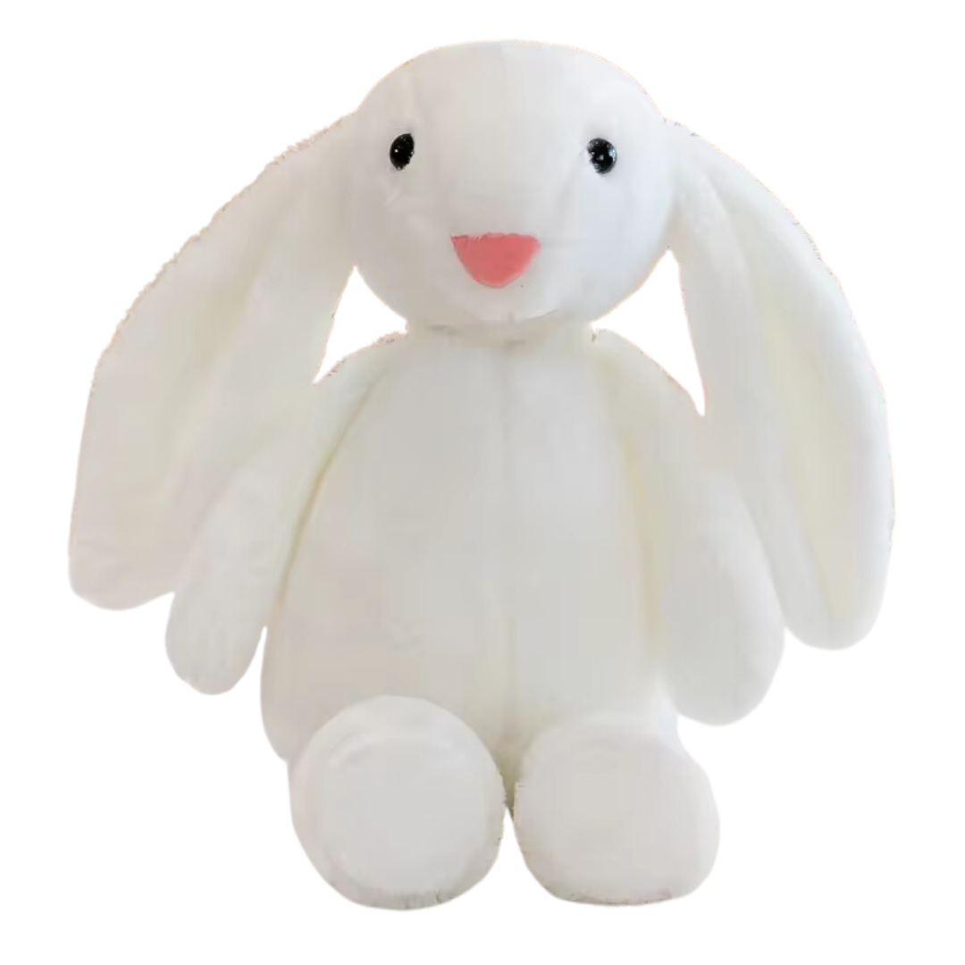 WHITE LONG EAR SIMPLE BUNNY PLUSH TOY