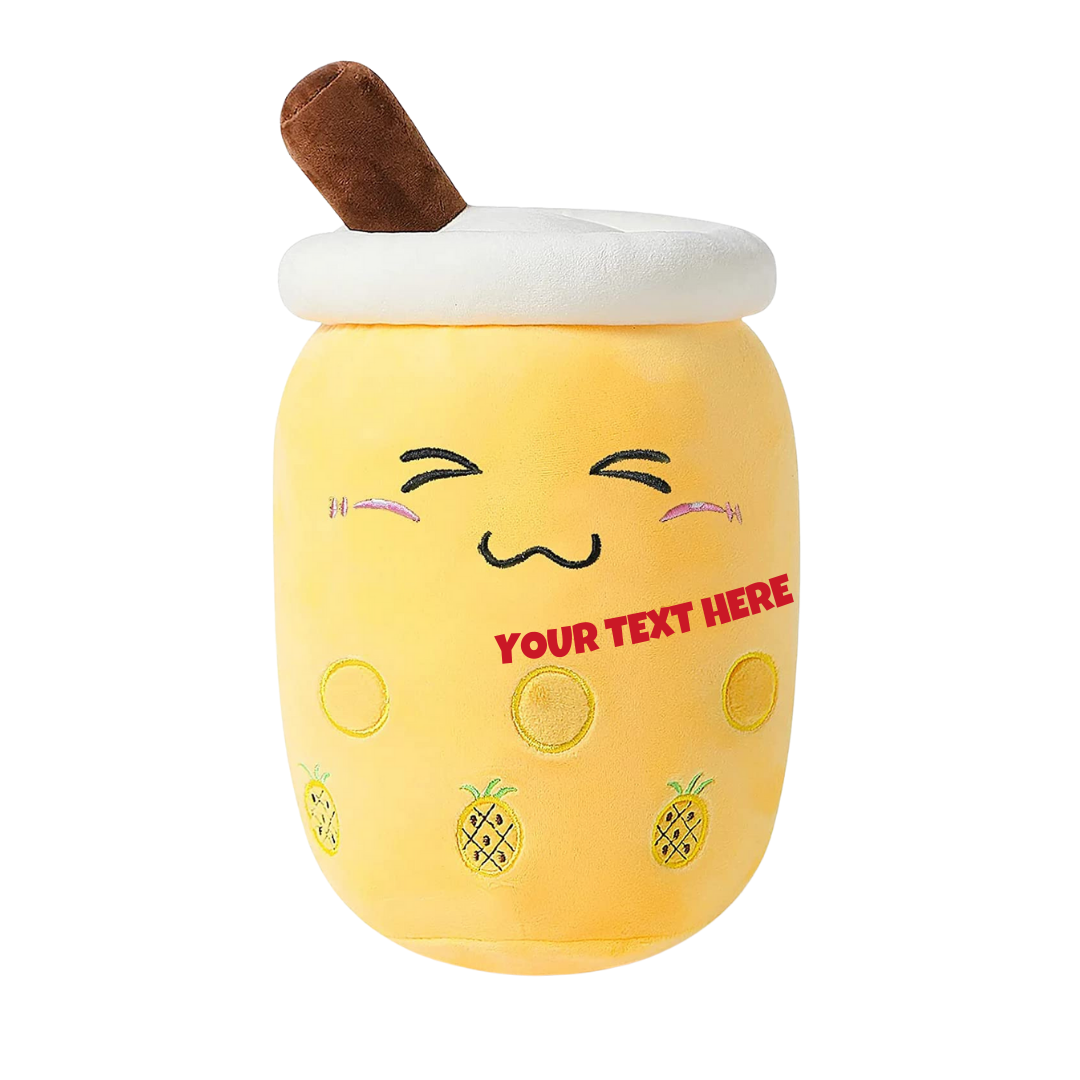 YELLOW CLOSE EYE BOBA TEA PLUSH