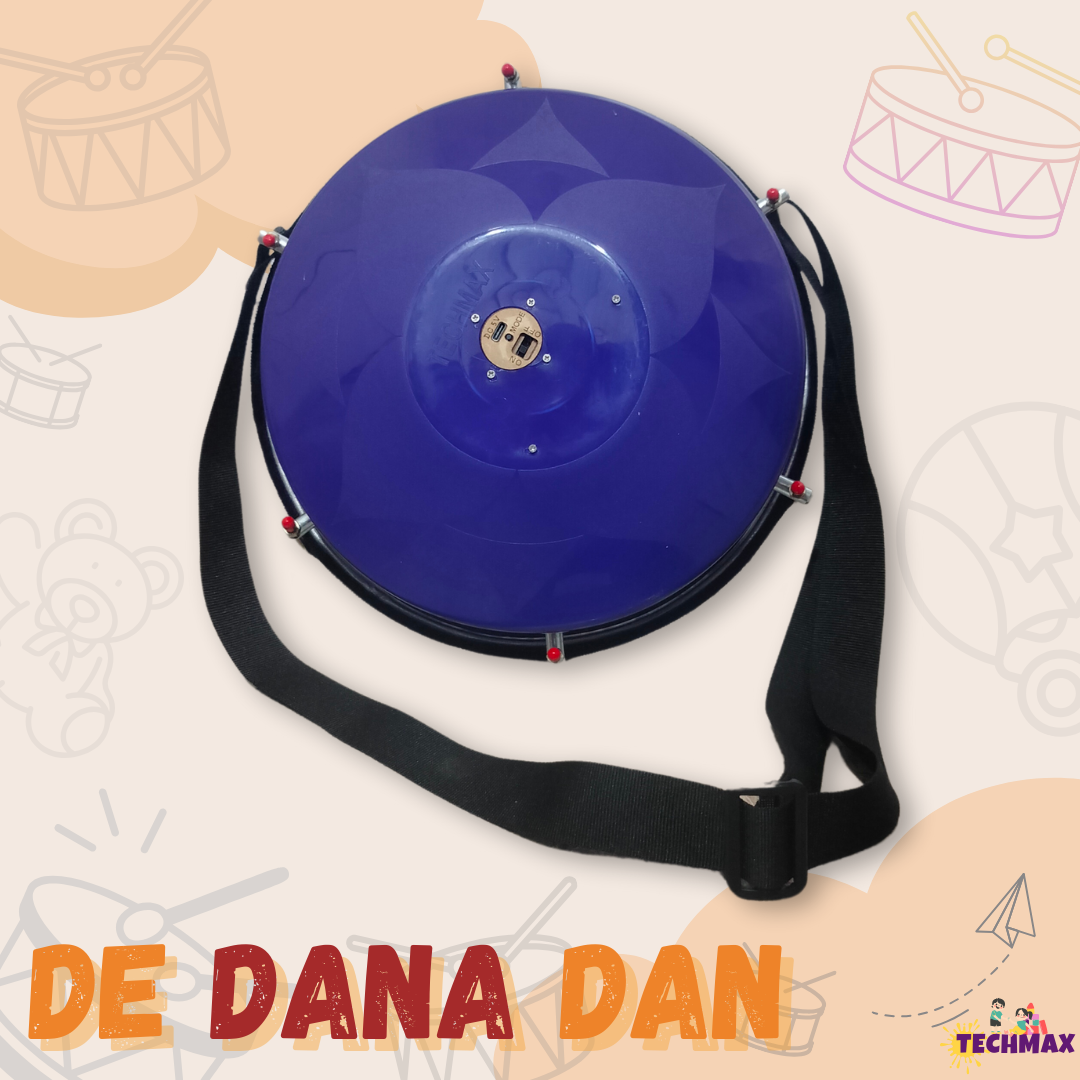 11.5 Inch - Blue - Plastic - Lighting Dholak Tasha - Sensor Based - Single Side