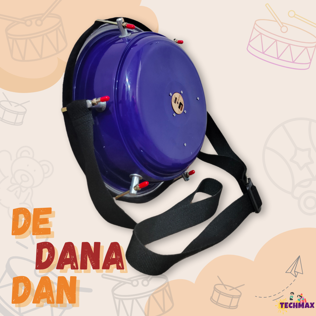 9Inch - Blue - Plastic - Lighting Dholak Tasha - Sensor Based - Single Side