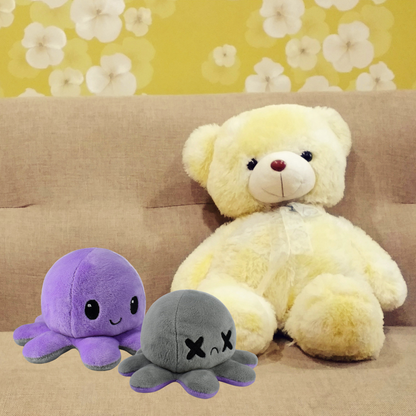 HAPPY PURPLE & DEAD GRAY REVERSIBLE PLUSH