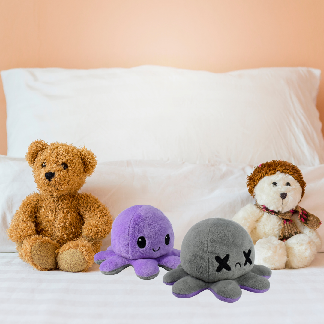 HAPPY PURPLE & DEAD GRAY REVERSIBLE PLUSH