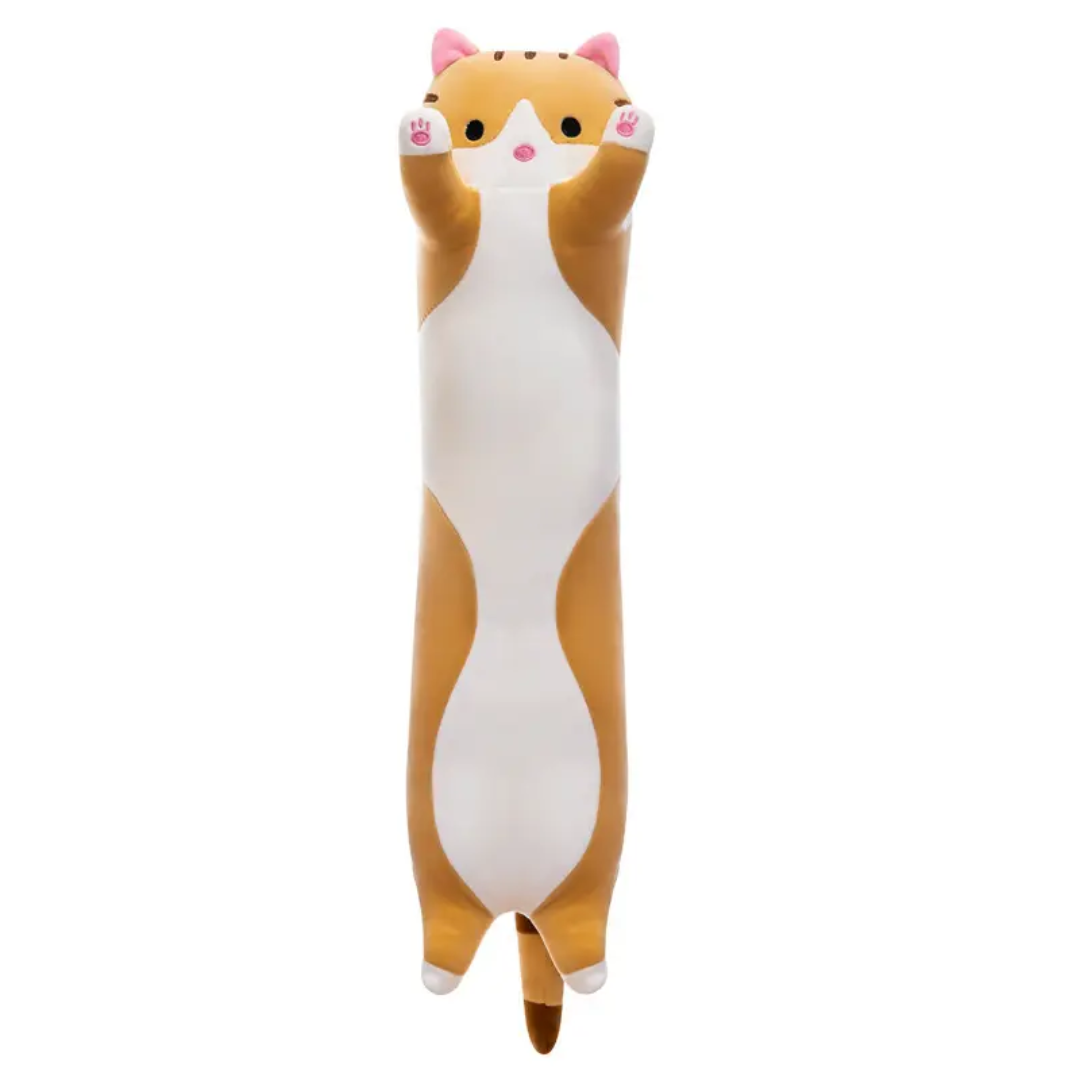 Brown Long Cat Plush Pillow