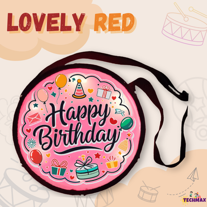 11.5 Inch - Orange - Plastic  - Happy Birthday Lighting Drum - Sensor Based - Single Side