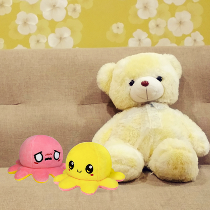 HAPPY YELLOW & WORRIED PINK REVERSIBLE PLUSH