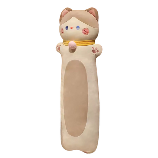 NECK BALL CREAM LONG CAT PLUSH TOY