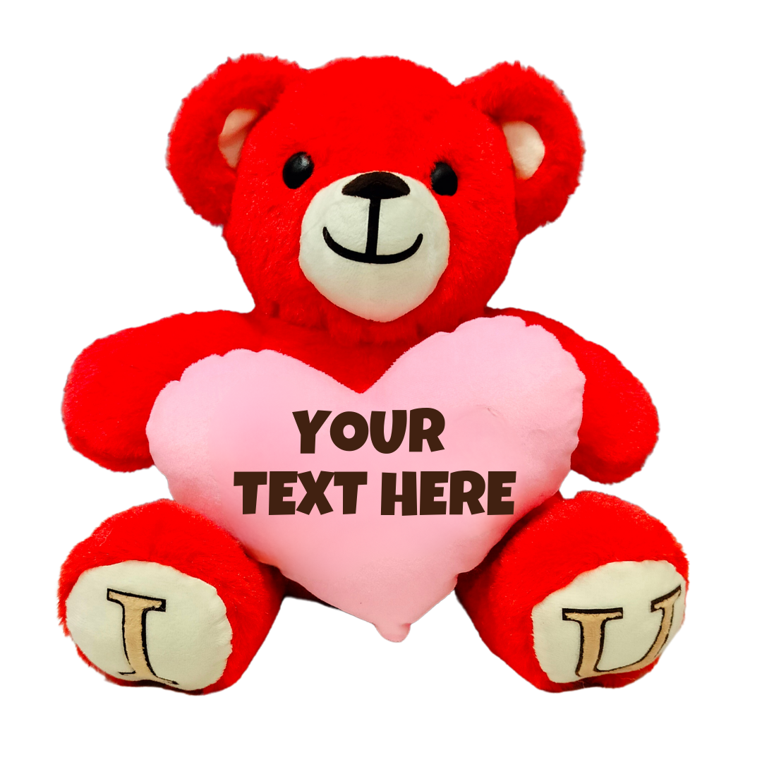 Red Skin Color - I Love You Teddy Bear - Love Bear