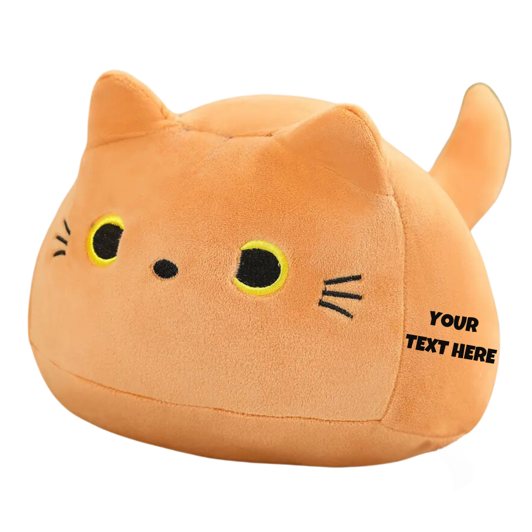 3D Orange Cute Kawaii Cat Plush Soft Toy