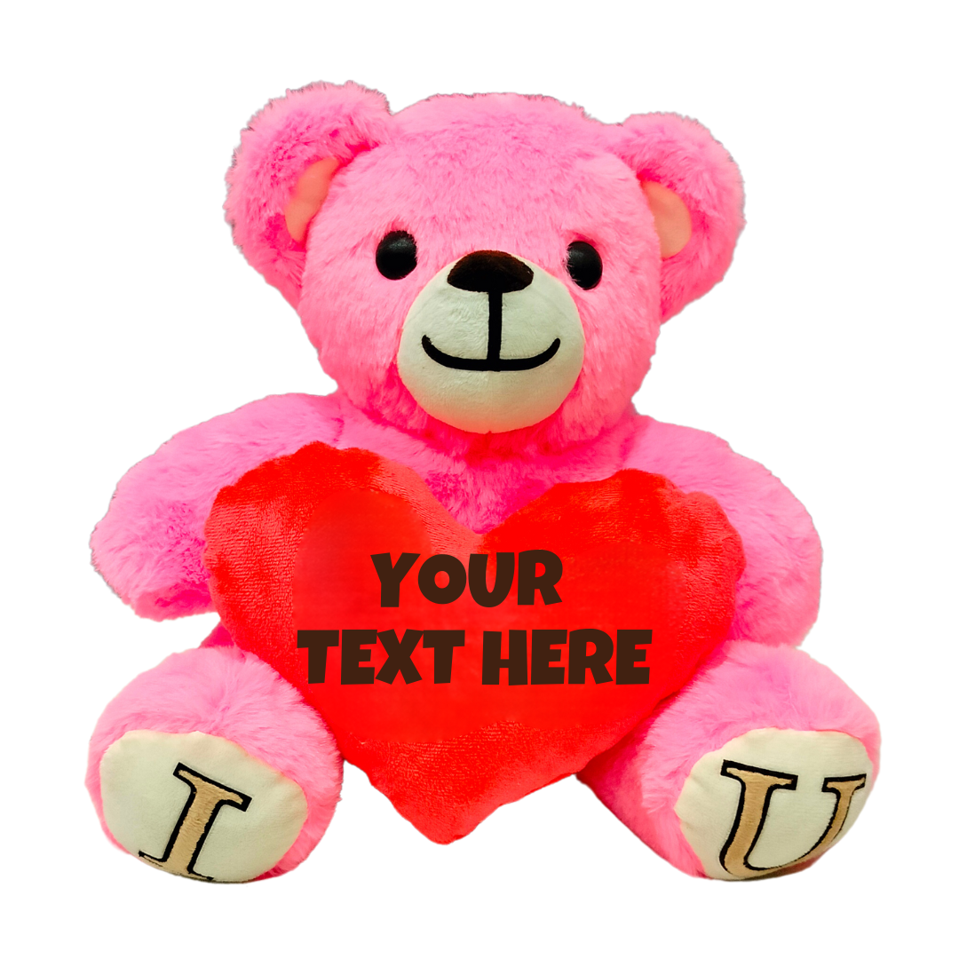 Pink Skin Color - I Love You Teddy Bear - Love Bear