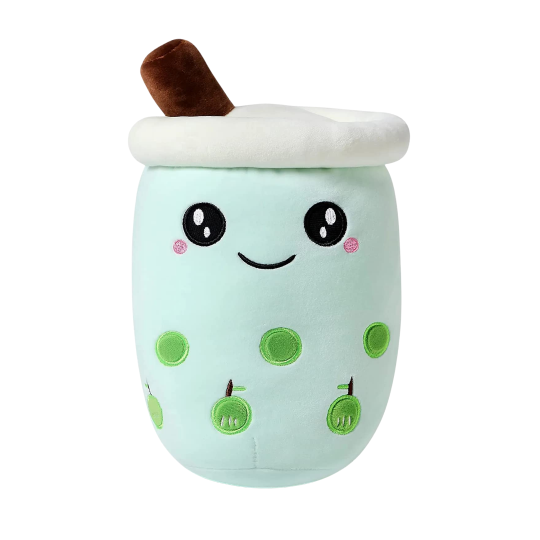 GREEN OPEN EYE BOBA TEA PLUSH