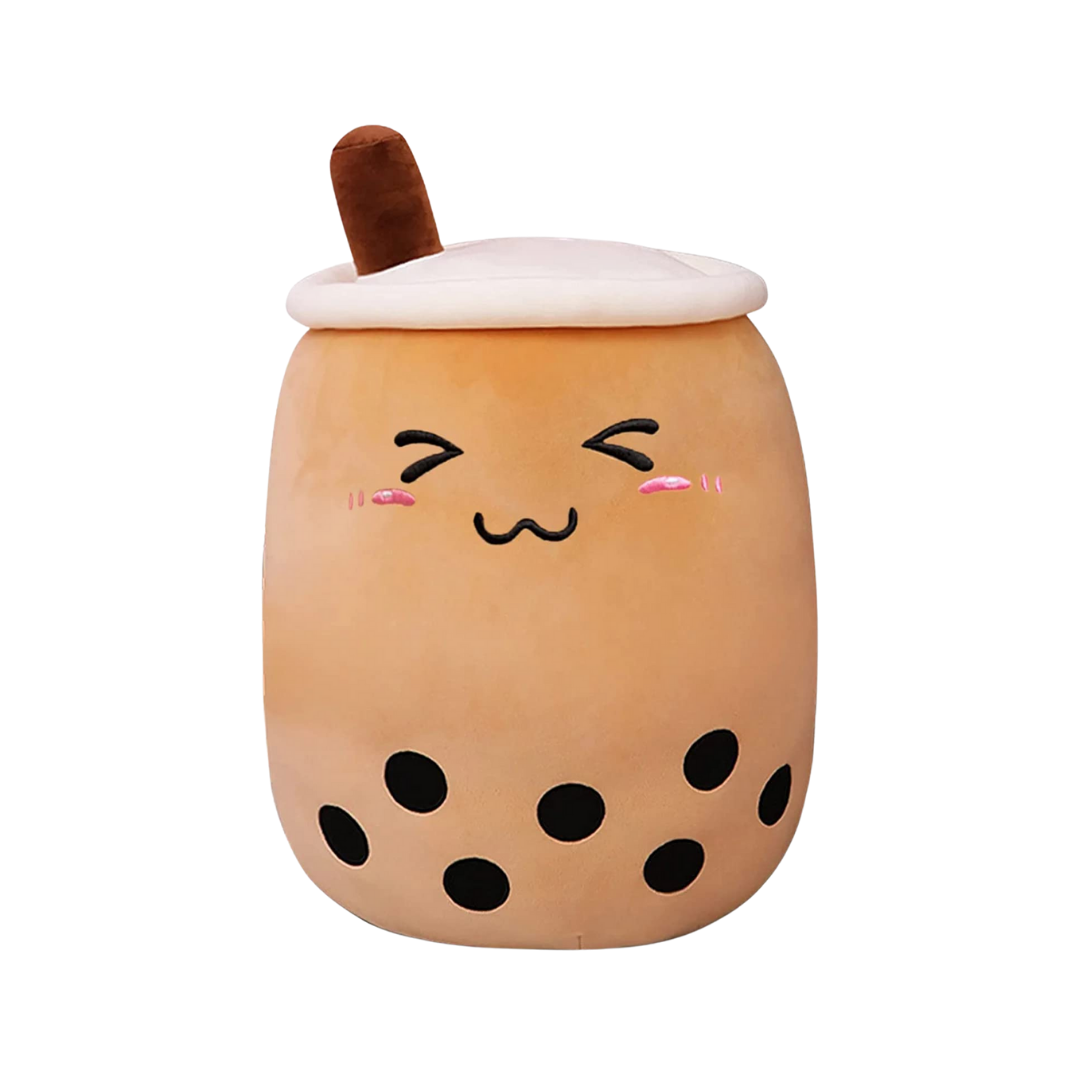 BROWN CLOSE EYE BOBA TEA PLUSH