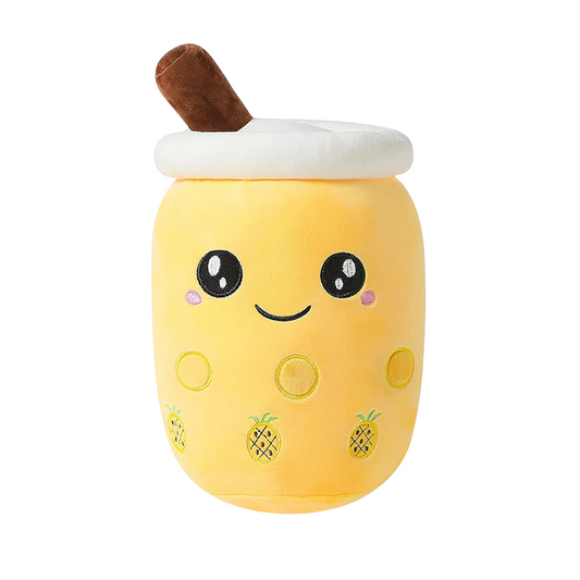 YELLOW OPEN EYE BOBA TEA PLUSH