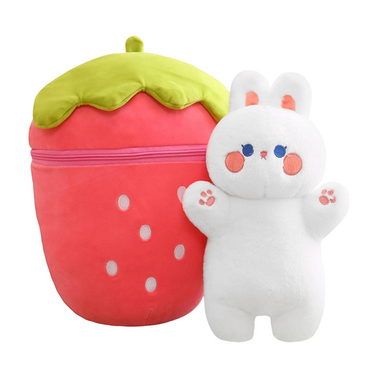 Strawberry Carrot Rabbit Plush - Bunny Inside Strawberry and Carrot
