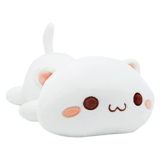 SLEEPY WHITE CAT PLUSH TOY