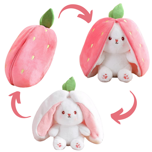 Strawberry Bunny Reversible Plush