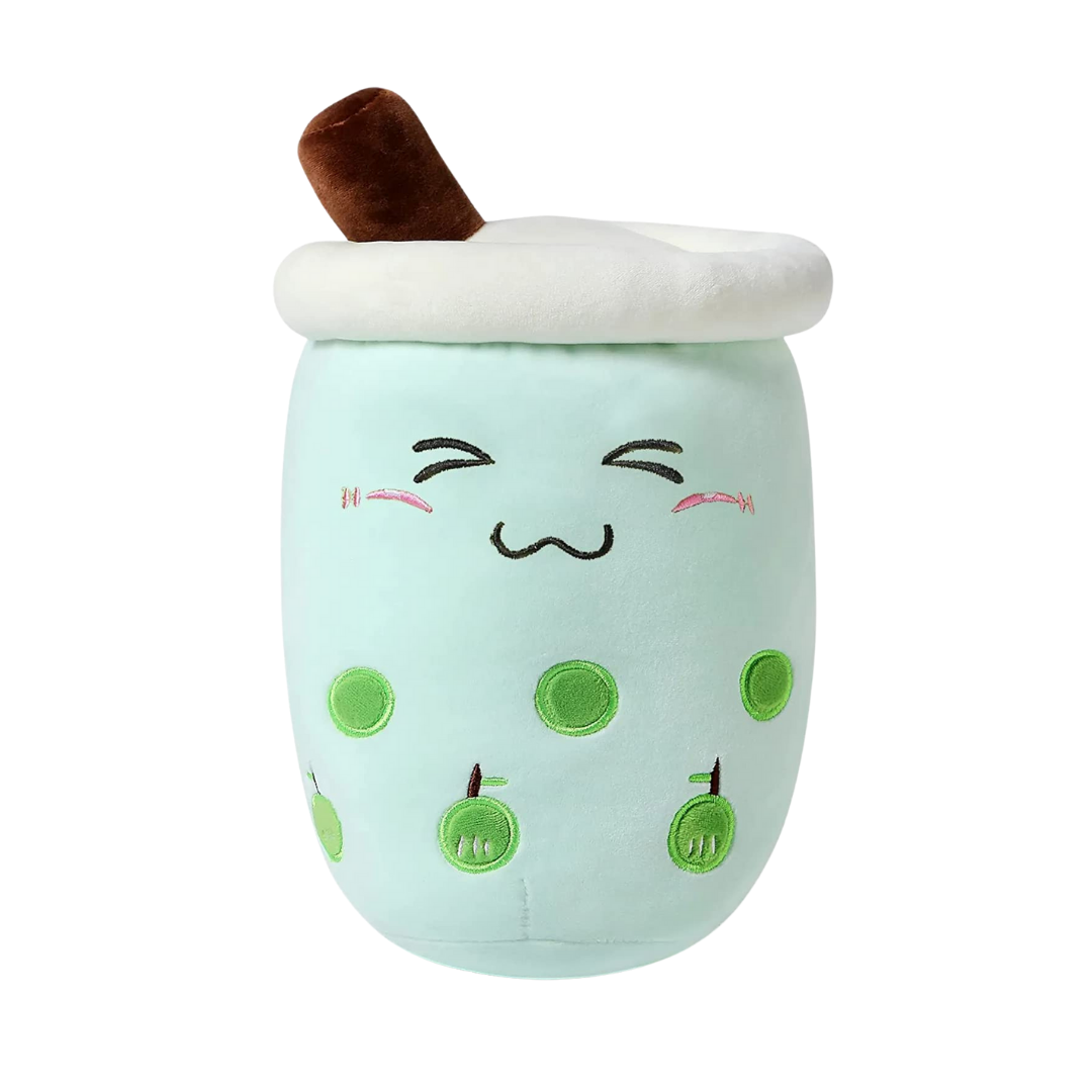 GREEN CLOSE EYE BOBA TEA PLUSH