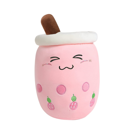 PINK CLOSE EYE BOBA TEA PLUSH