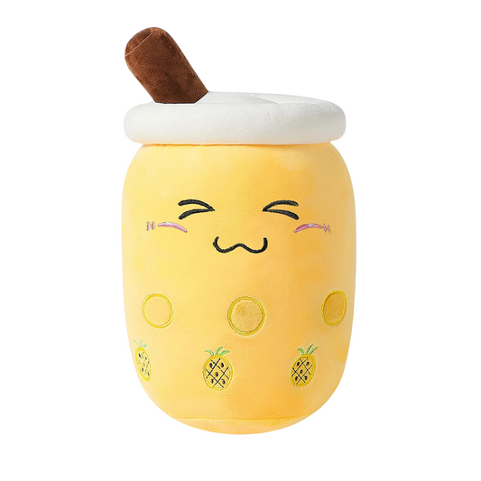 YELLOW CLOSE EYE BOBA TEA PLUSH