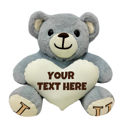 Dark Grey Skin Color - I Love You Teddy Bear - Love Bear