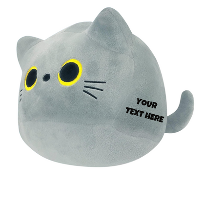 3D Grey Cute Kawaii Cat Plush Soft Toy