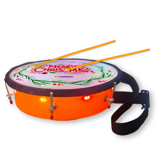 11.5 Inch - Orange - Plastic  - Christmas Lighting Drum - Sensor Based - Single Side