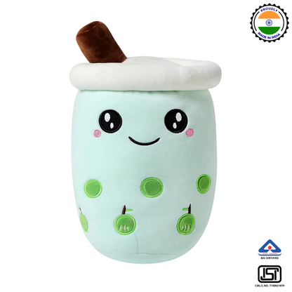 GREEN OPEN EYE BOBA TEA PLUSH