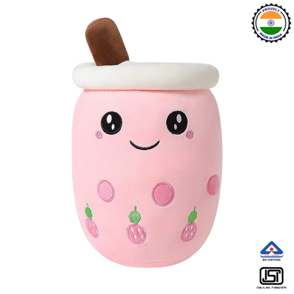 PINK OPEN EYE BOBA TEA PLUSH