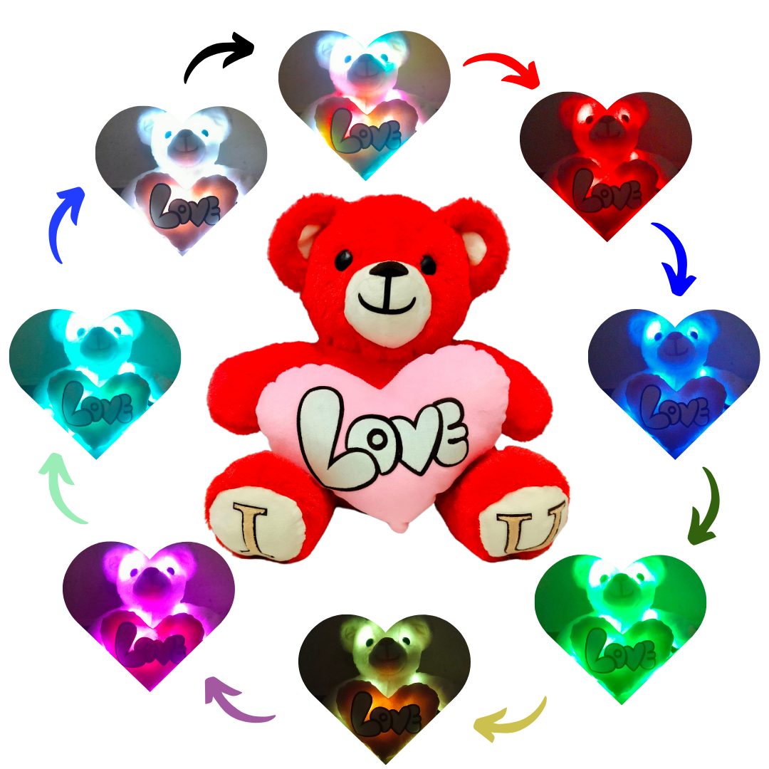 Red Skin Color - I Love You Teddy Bear - Love Bear