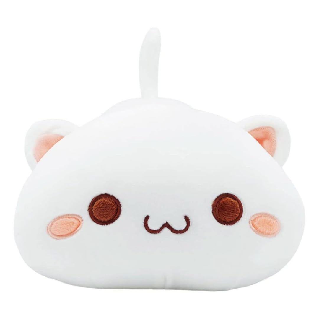 SLEEPY WHITE CAT PLUSH TOY