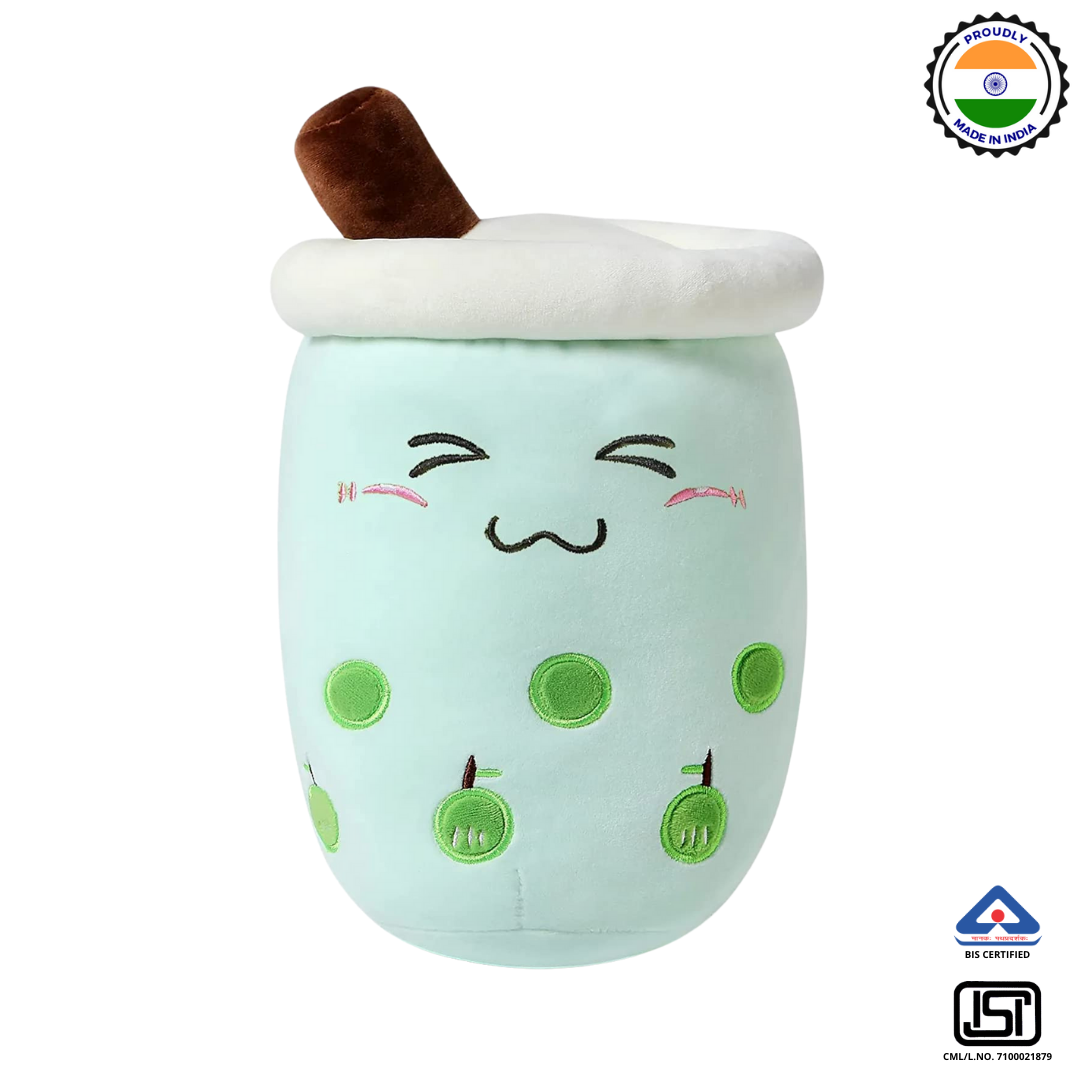 GREEN CLOSE EYE BOBA TEA PLUSH