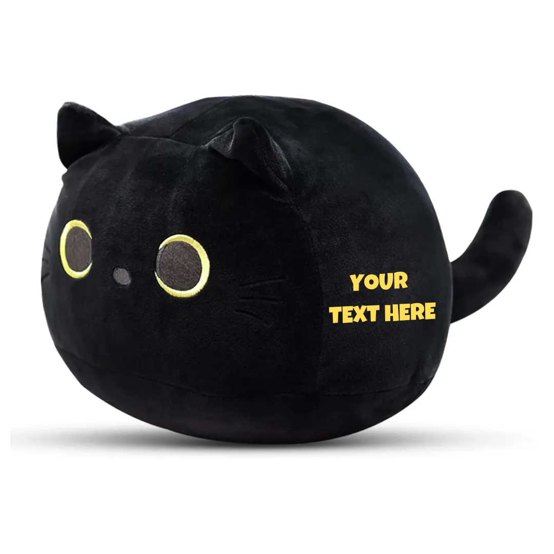 3D Black Cute Kawaii Cat Plush Soft Toy