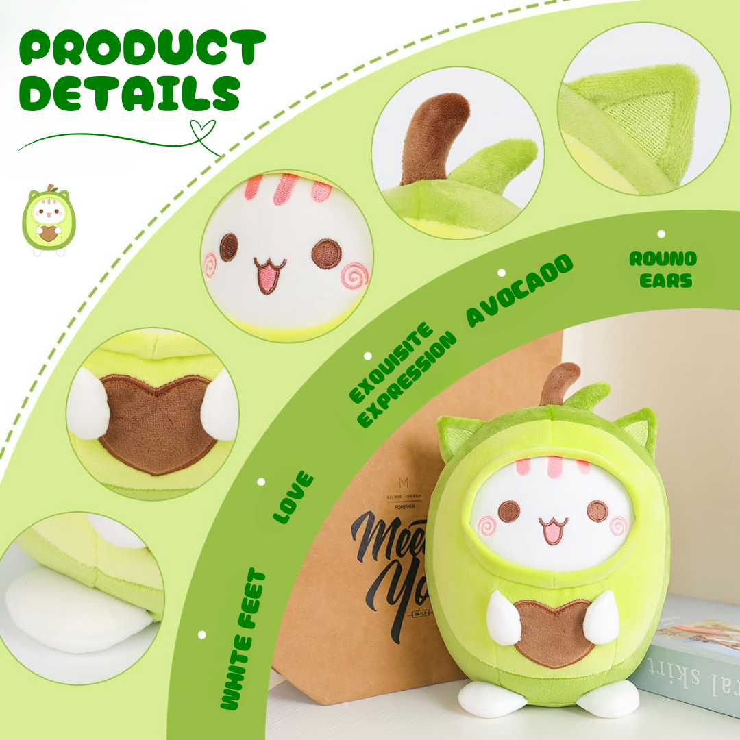 AVOCADO CAT PLUSH TOY TechMax