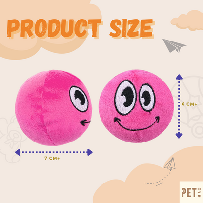 PETMAX Squeaky Dog Toys, Dog Squeaky Toys Plush Balls, Soft Stuffed Plush Balls with Squeakers, Interactive Fetch Play for Puppy Small Medium Pets