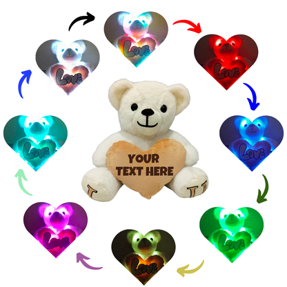 Off White Skin Color - I Love You Teddy Bear - Love Bear