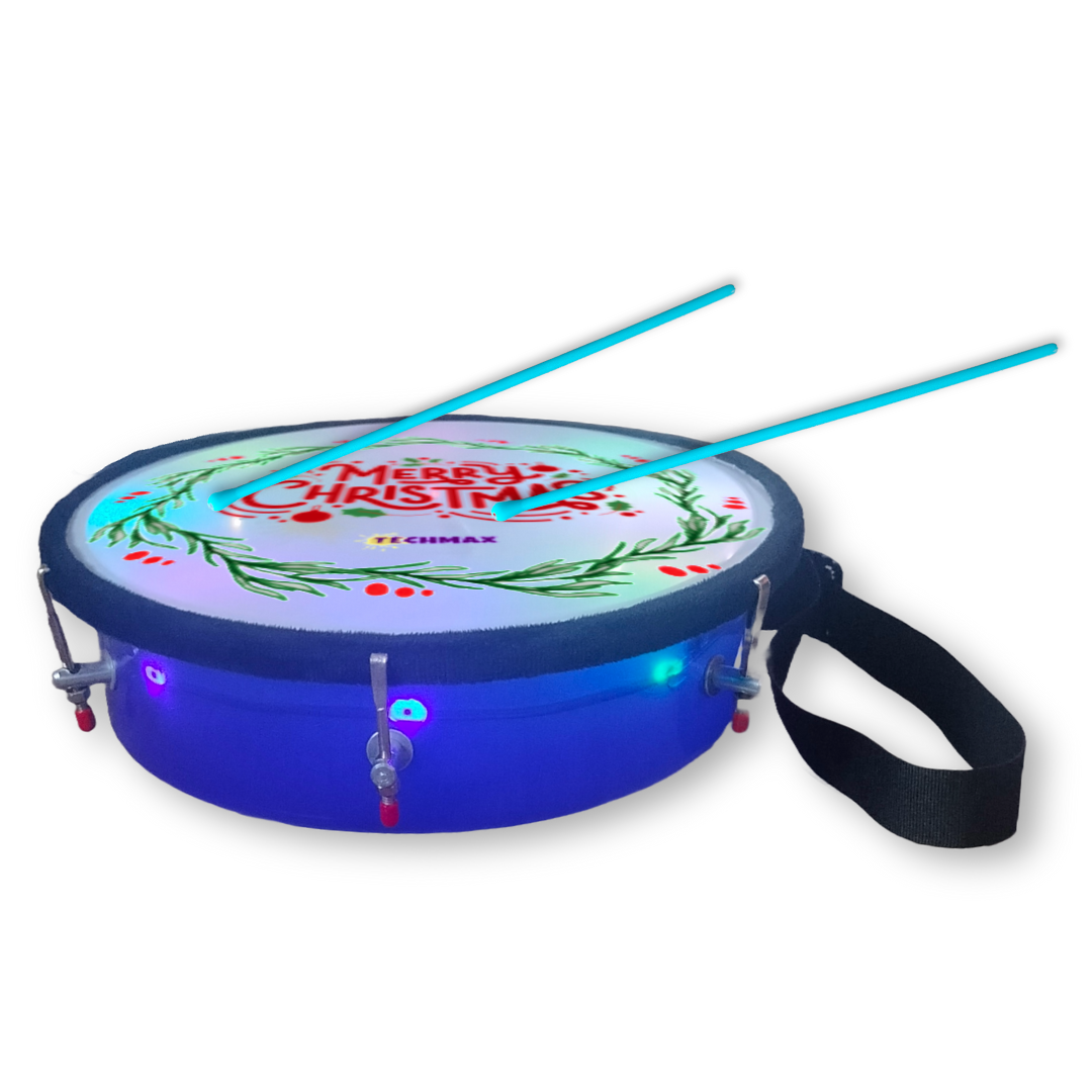 11.5 Inch - Blue - Plastic  - Christmas Lighting Drum - Sensor Based - Single Side