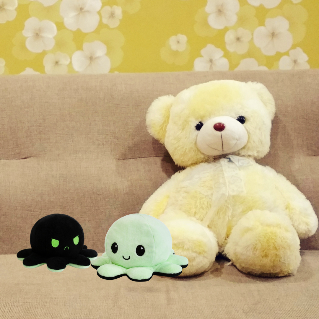 BLACK & GLOW IN THE DARK REVERSIBLE PLUSH