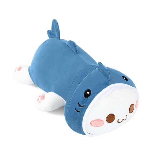 SLEEPY BLUE SHARK CAT PLUSH TOY