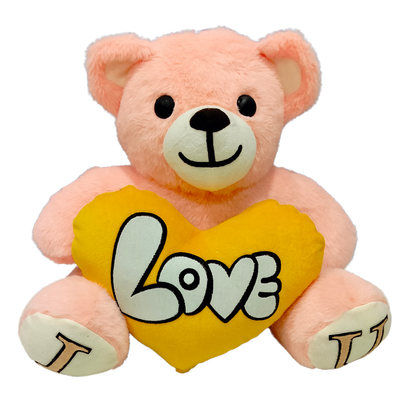 Peach Skin Color - I Love You Teddy Bear - Love Bear