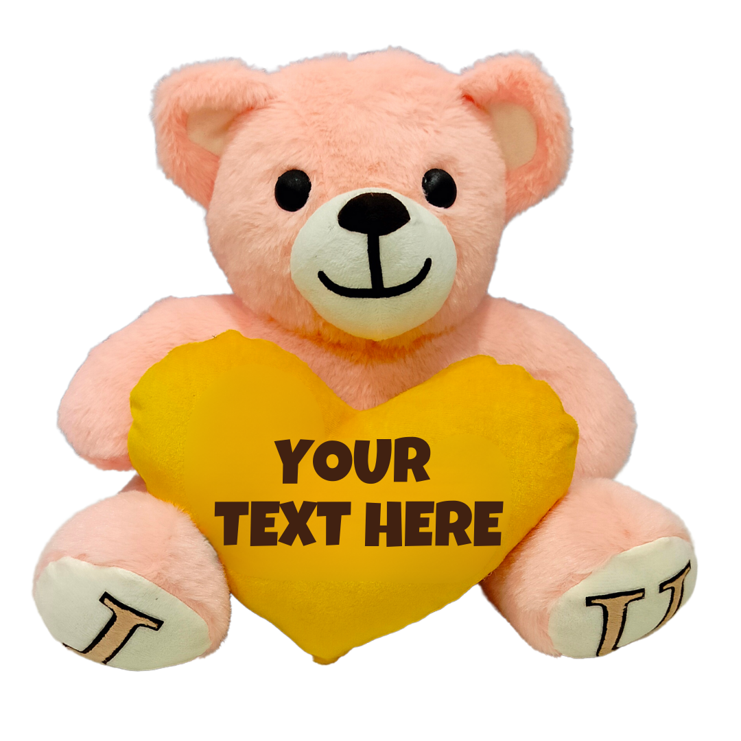 Peach Skin Color - I Love You Teddy Bear - Love Bear