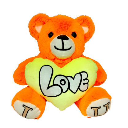 Orange Skin Color - I Love You Teddy Bear - Love Bear