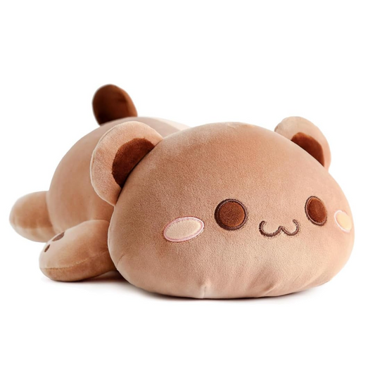 SLEEPY BROWN BEAR PLUSH TOY