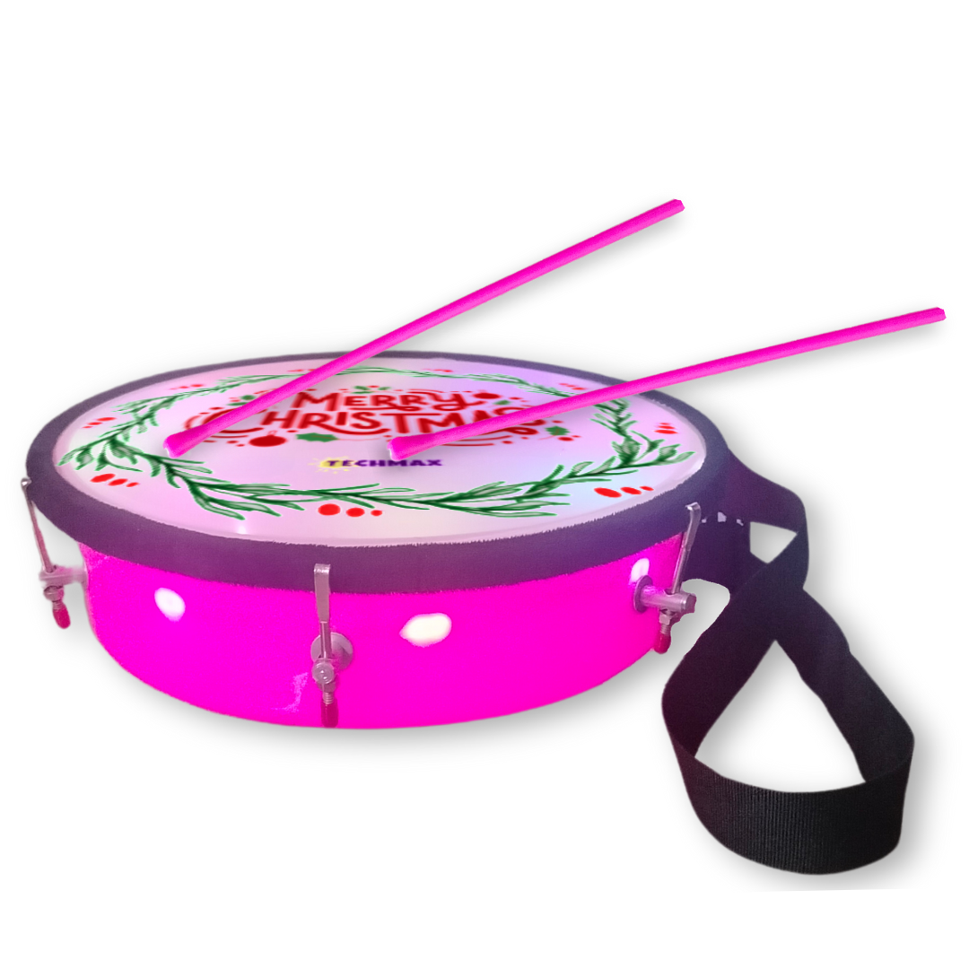 11.5 Inch - Pink - Plastic  - Christmas Lighting Drum - Sensor Based - Single Side