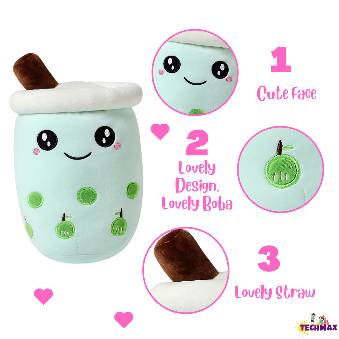 GREEN OPEN EYE BOBA TEA PLUSH