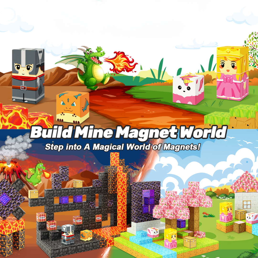 Magnetic Building Blocks- Cherry Blossom Theme