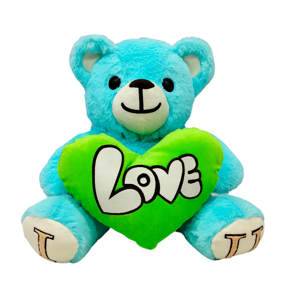 Sea Green Skin Color - I Love You Teddy Bear - Love Bear