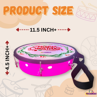 11.5 Inch - Pink - Plastic  - Christmas Lighting Drum - Sensor Based - Single Side